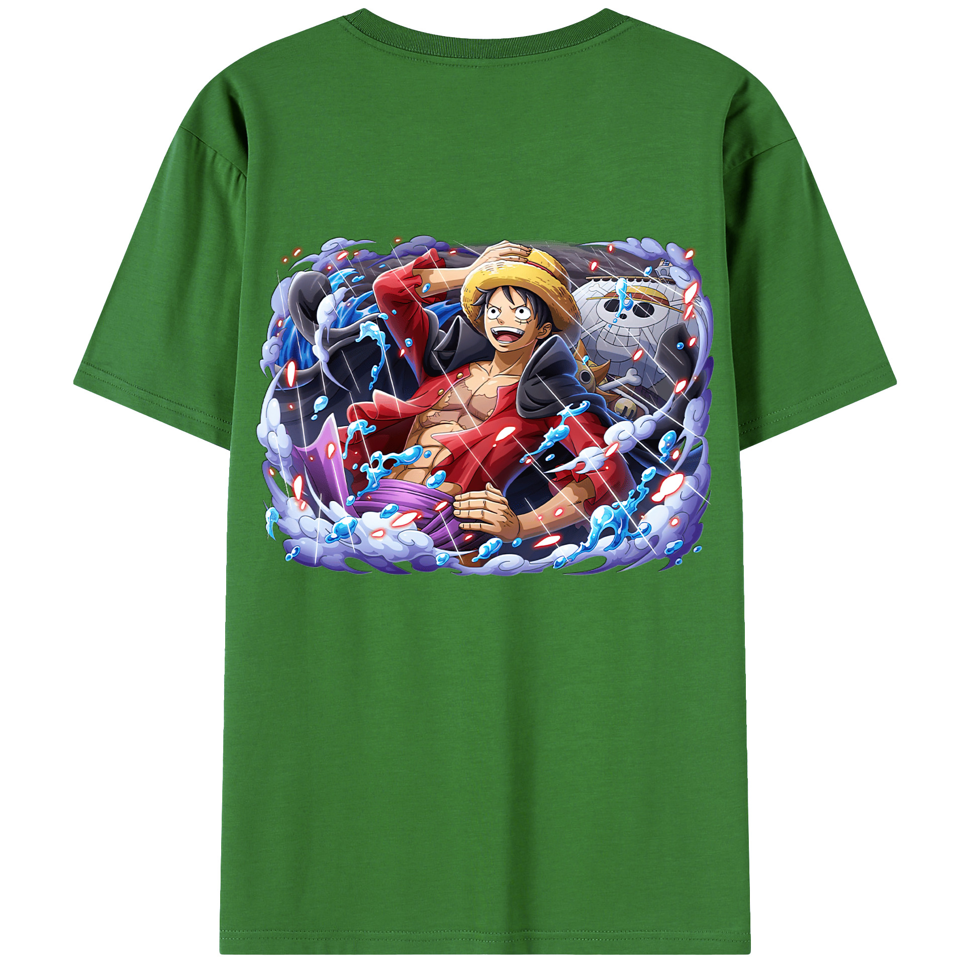 ワンピース モンキー・D・ルフィ ONE PIECE Monkey D. Luffy レディース半袖Tシャツ(バックプリント)